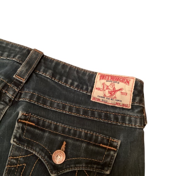 True religion Billy low rise denim cut off dark wash size 27 - Picture 7 of 10